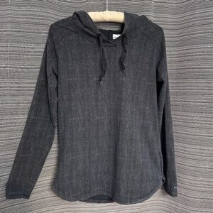 Columbia Black Knit Print Cotton Hoodie Size Medium